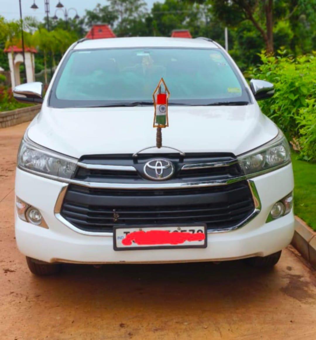 White Toyota car front view for private travel